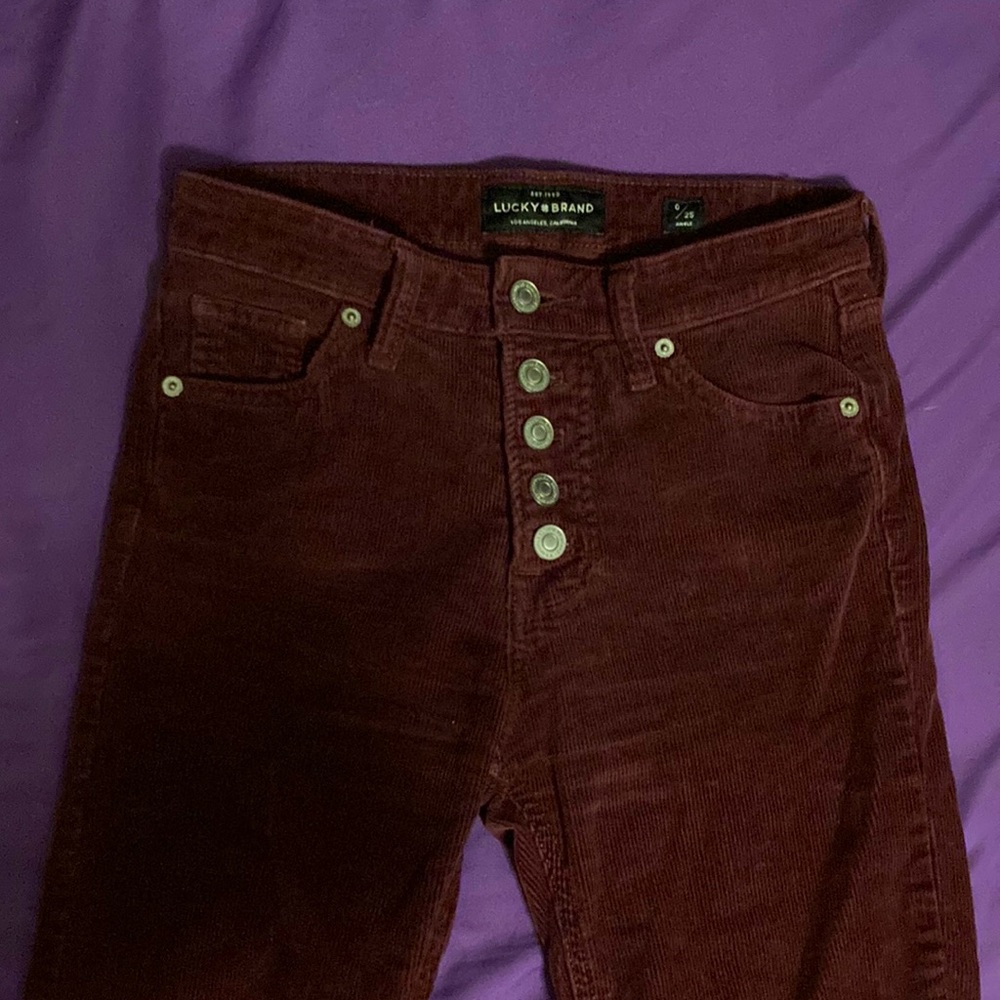 Maroon lucky corduroy pants